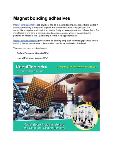 Magnet bonding adhesives