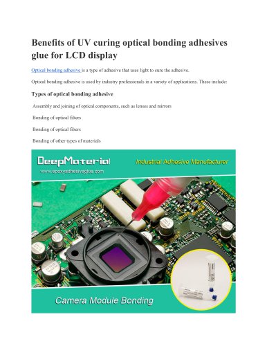 Optical bonding adhesive