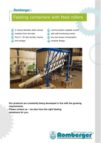 Feeding containers with feed rollers