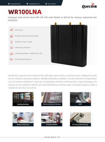 WR10OLNA-Compact and secure dual-SIM LTE CPE with RS485 or RS232 for various industrial usescenarios