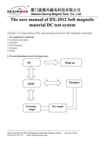 User manual of DX-2012SD Soft magnetic material DC test system