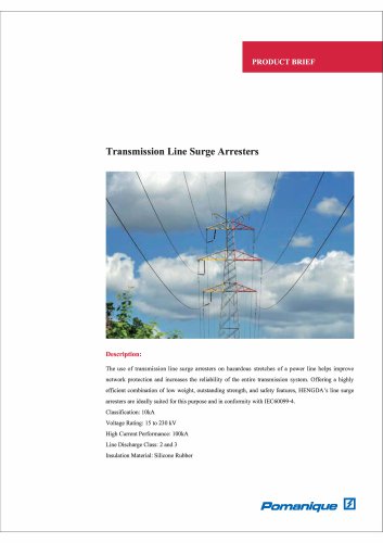 Pomanique class I surge arrester YH10W series