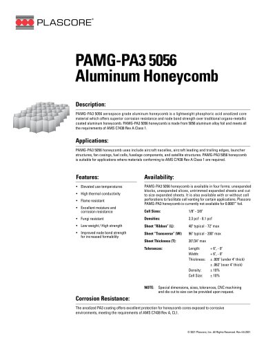 PAMG-PA3 5056 Aluminum Honeycomb