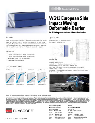 WG13 European Side Impact Moving Deformable Barrier