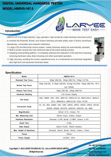 laryee+Digital Universal Hardness Tester+HBRVS-187.5