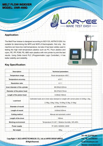 LARYEE melt flow indexer XNR-400D