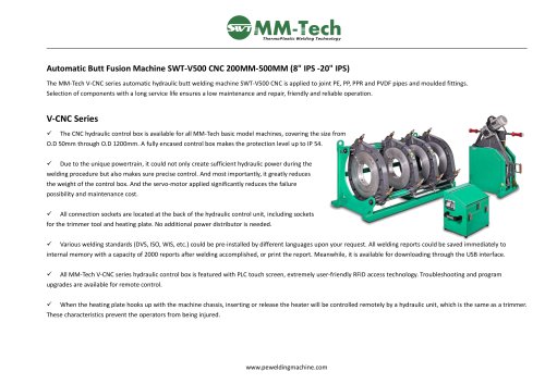 Automatic Butt Fusion Machine SWT-V500 CNC 200MM-500MM (8" IPS -20" IPS)