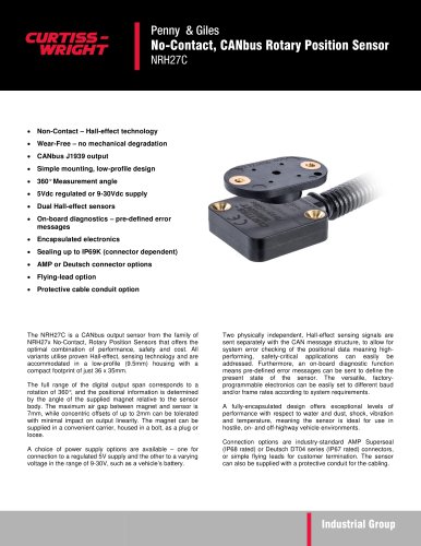 NRH27C No-Contact, CANbus Rotary Position Sensor