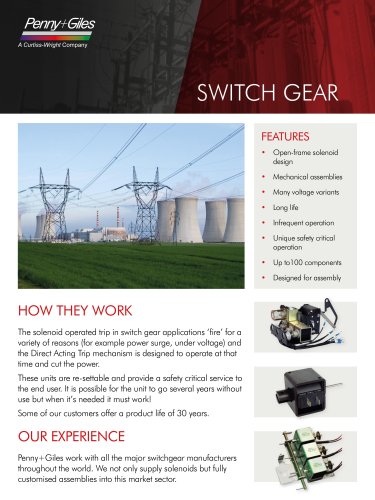 Solenoids for the Switch Gear industry