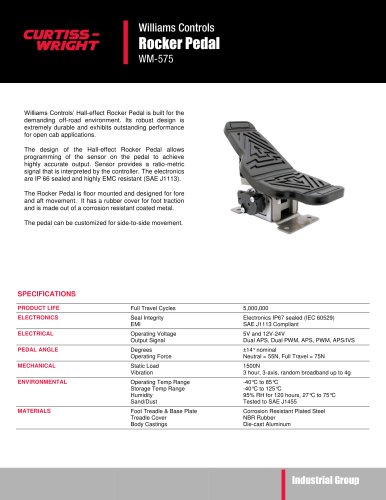 WM575 Hall effect rocker pedal