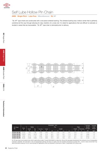 Self Lube Hollow Pin Chain SL HP