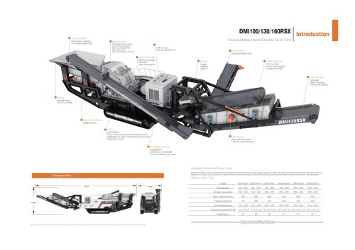 DM Tracked Mobile Impact Crusher All-in-One DMI 100/130/160RSX