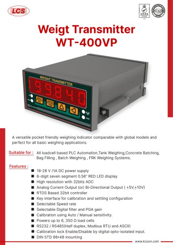 Weight Transmitter WT-400VP