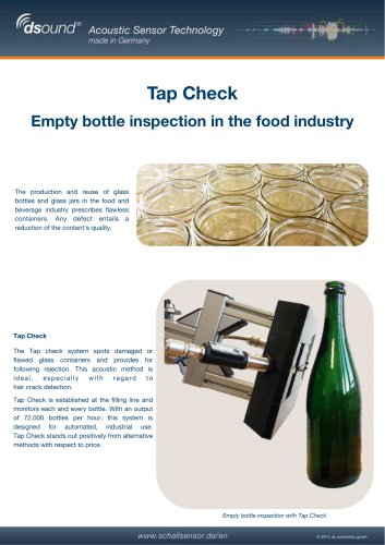 dsound® Tap Check for empty bottle inspection