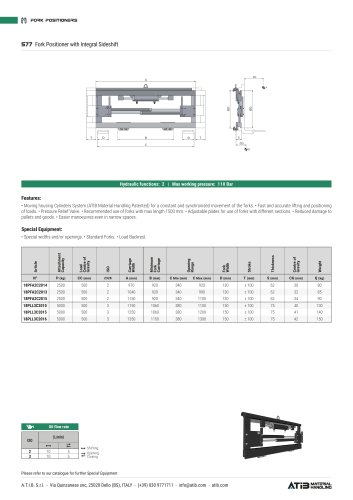 577 Fork Positioner with Integral Sideshift