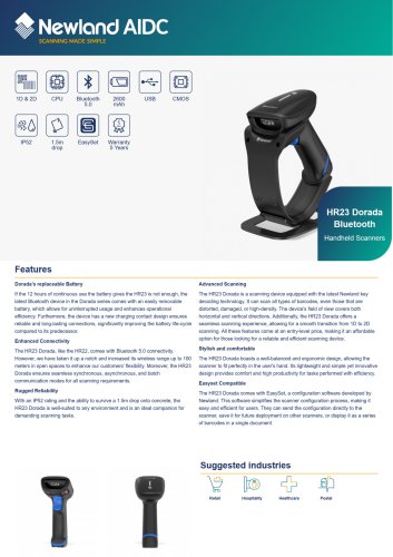 HR23 Dorada Bluetooth Handheld Scanners