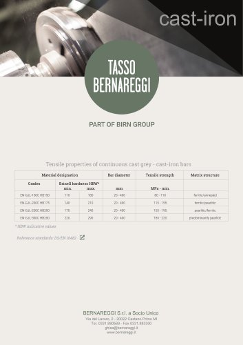 Tensile properties of continuous cast grey - cast-iron bar