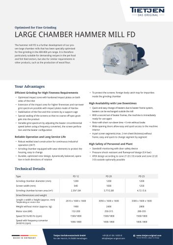 LARGE CHAMBER HAMMER MILL FD