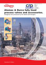 Atomac & Durco fully lined process valves and accessories.
