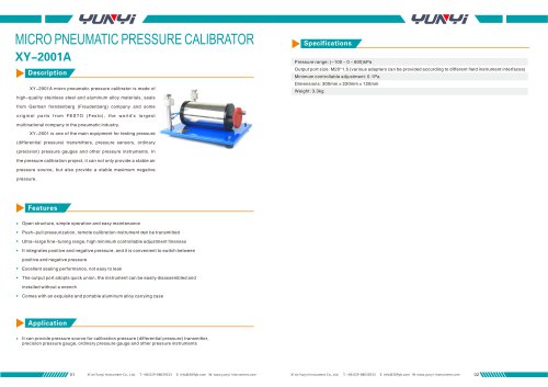 MICRO PNEUMATIC PRESSURE CALIBRATOR XY-2001A