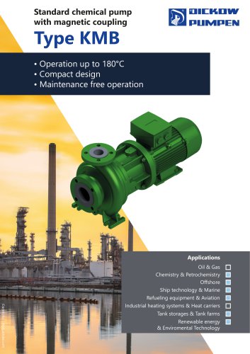 Standard chemical pump with magnetic coupling Type KMB 
