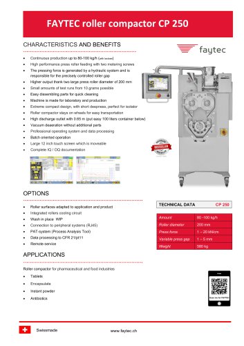 FAYTEC roller compactor CP 250