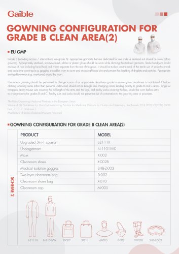 GOWNING CONFIGURATION FOR GRADE B CLEAN AREA(2)