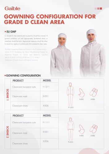 GOWNING CONFIGURATION FOR GRADE D CLEAN AREA