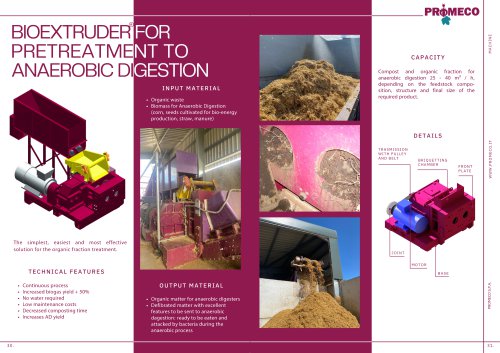 BIOEXTRUDER FOR PRETREATMENT TO ANAEROBIC DIGESTION