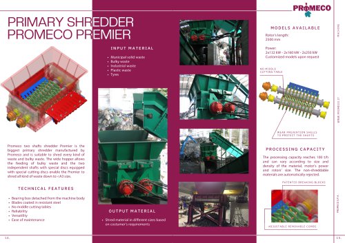 PRIMARY SHREDDER PROMECO PREMIER