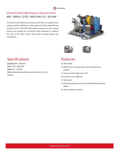 Vortex Combi High Pressure Vacuum Units