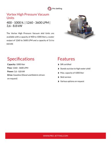 Vortex High Pressure Vacuum Units