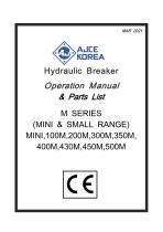 Hydraulic Breaker Operation Manual & Parts List