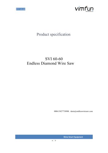 SVI 60-60 Diamond Wir Saw Catalogue