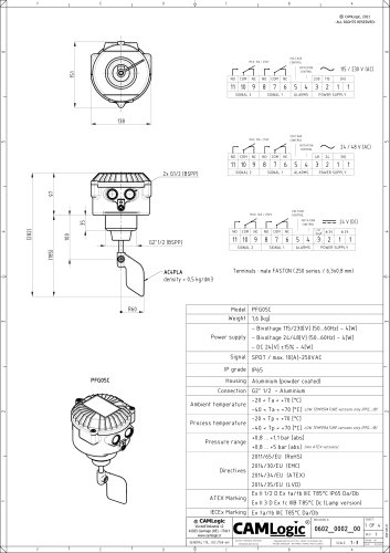 Technical datasheet PFG05C