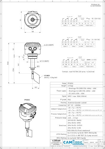 Technical datasheet PFG05X