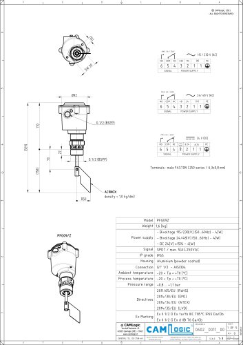 Technical datasheet PFG09Z