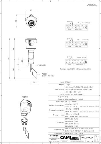 Technical datasheet PFG57AT