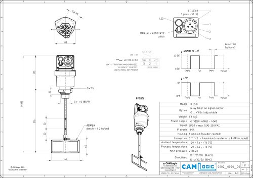 Technical datasheet PFG57I