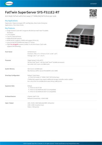 FatTwin SuperServer SYS-F511E2-RT