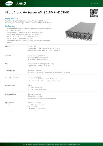 MicroCloud A+ Server AS -3015MR-H10TNR