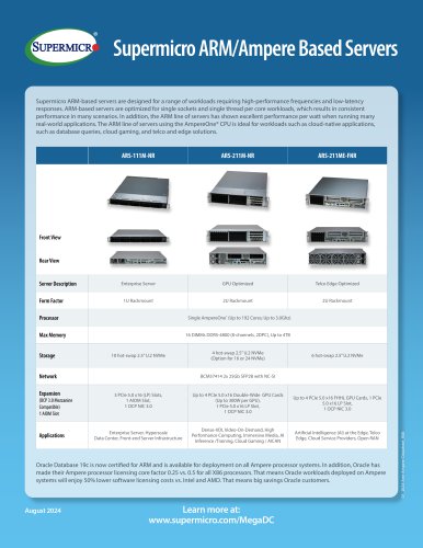 Supermicro ARM/Ampere Based Servers