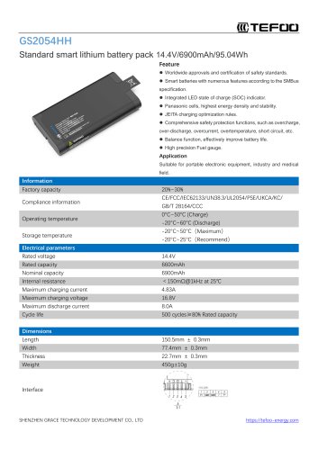 GS2054HH-4S2P-Standard smart li-ion battery pack