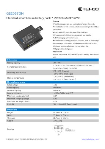 GS2057DH-2S2P-Standard smart li-ion battery pack