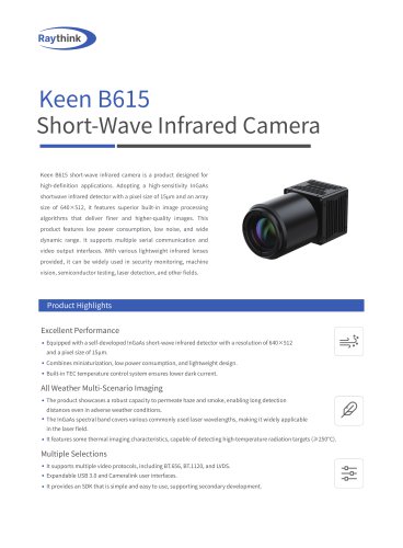 Keen B615 Short-Wave Infrared Camera