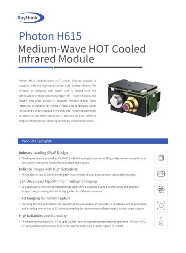 Photon H615 Medium-Wave Hot Cooled Infrared Module