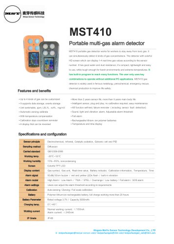 Maiya sensor 4 multi gas analyzer MST410