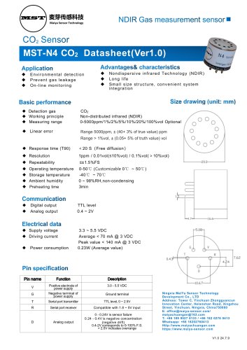 Maiya sensor co2 sensor MST-N4 NDIR