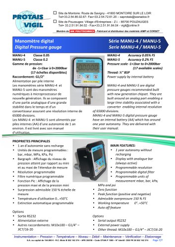 Digital Pressure gauge  Serie MANU-4 / MANU-5