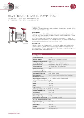 HIGH PRESSURE BARREL PUMP FP050-T